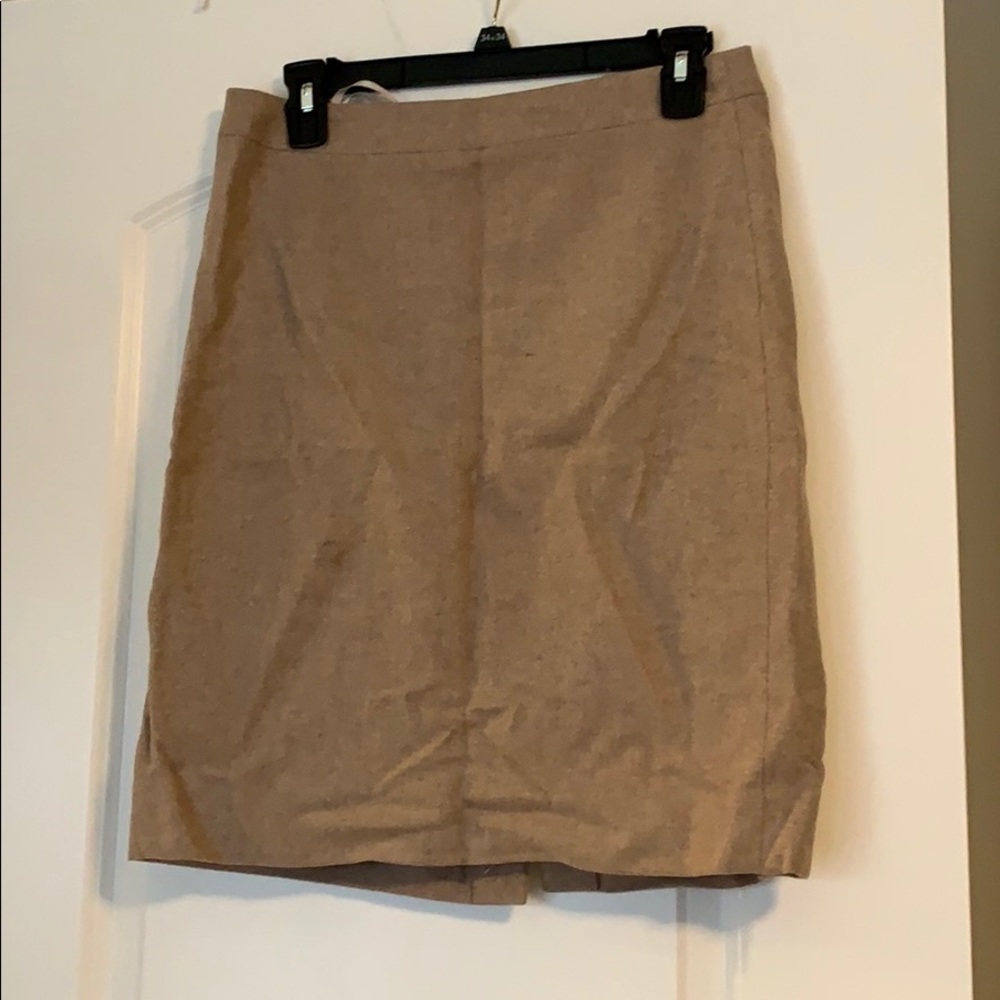 Wool blend pencil skirt - Cream/Tan